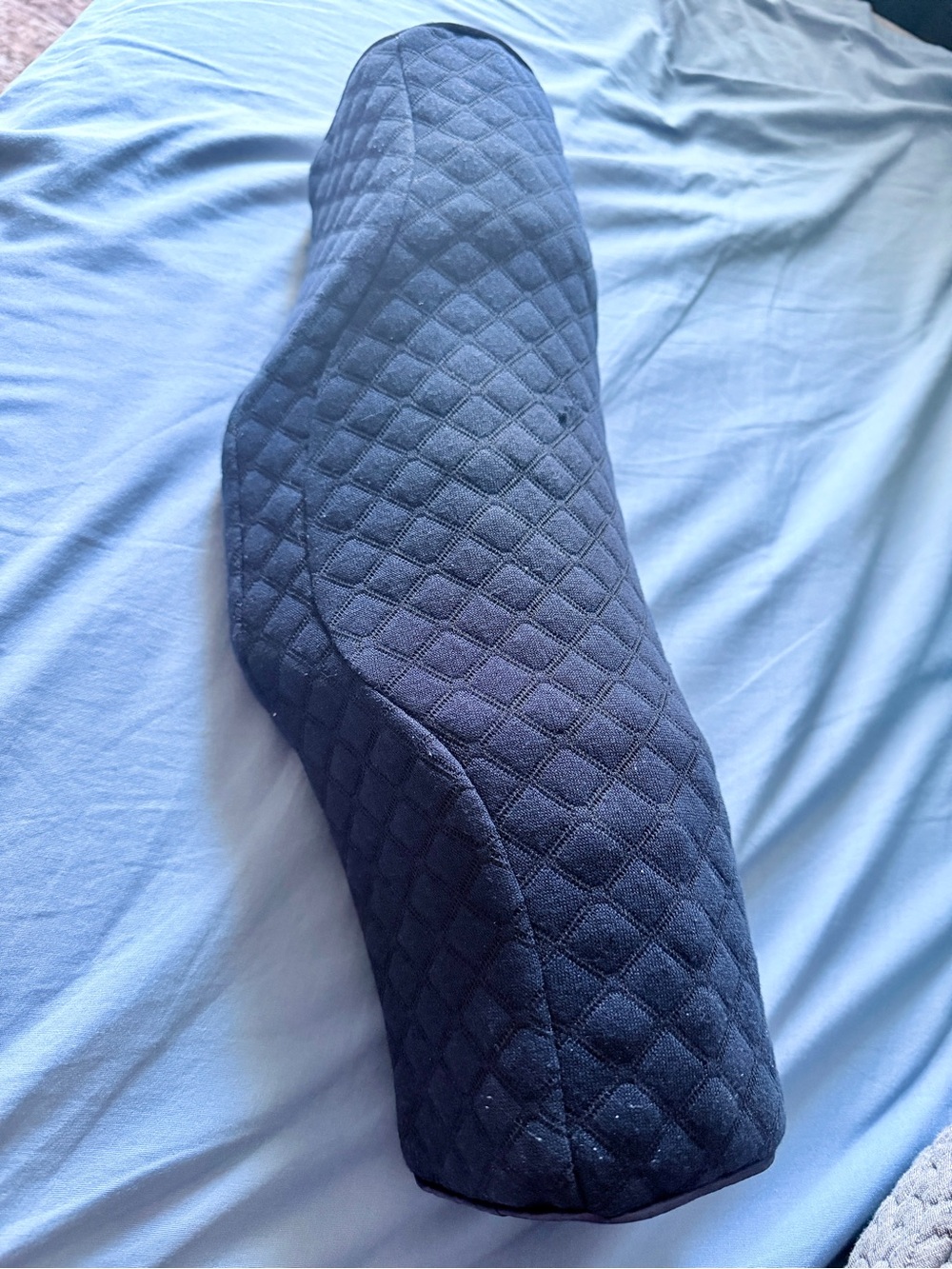 Quilted Navy Foam Neck Pillow - Support Cushion